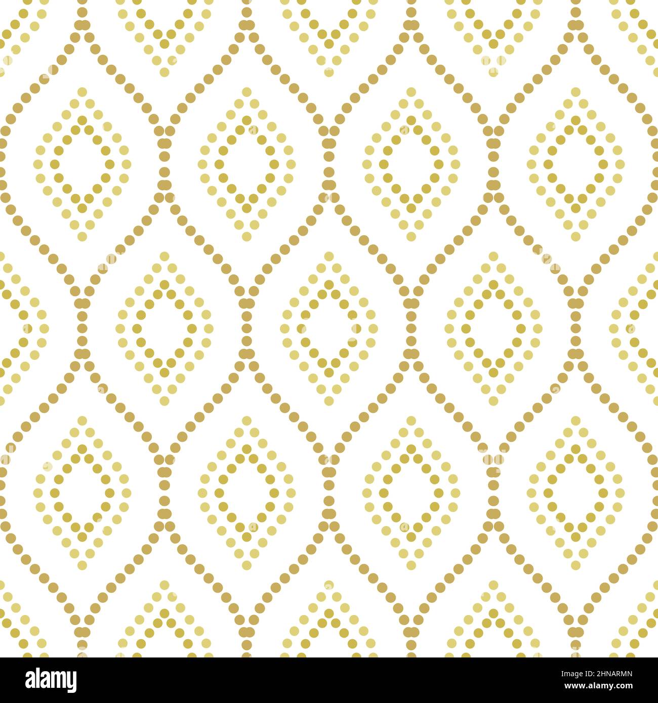 Seamless ornament. Modern background with golden dotted pattern. Geometric modern pattern Stock Photo