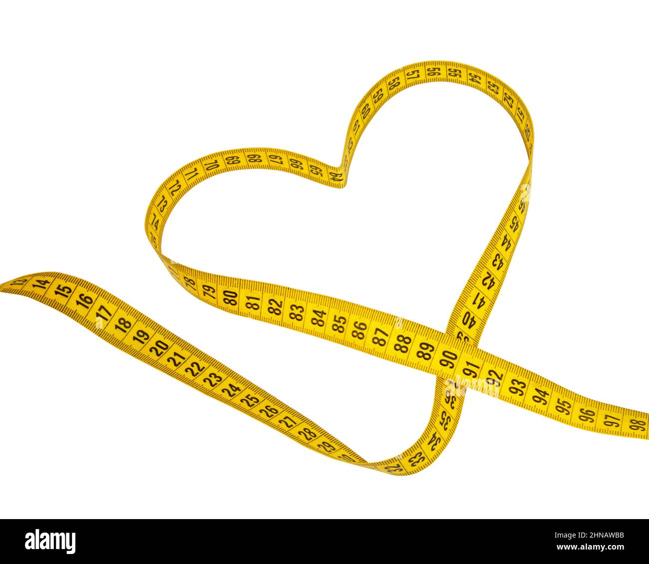 Yellow heart tape measure isolated on the white background Stock Photo -  Alamy