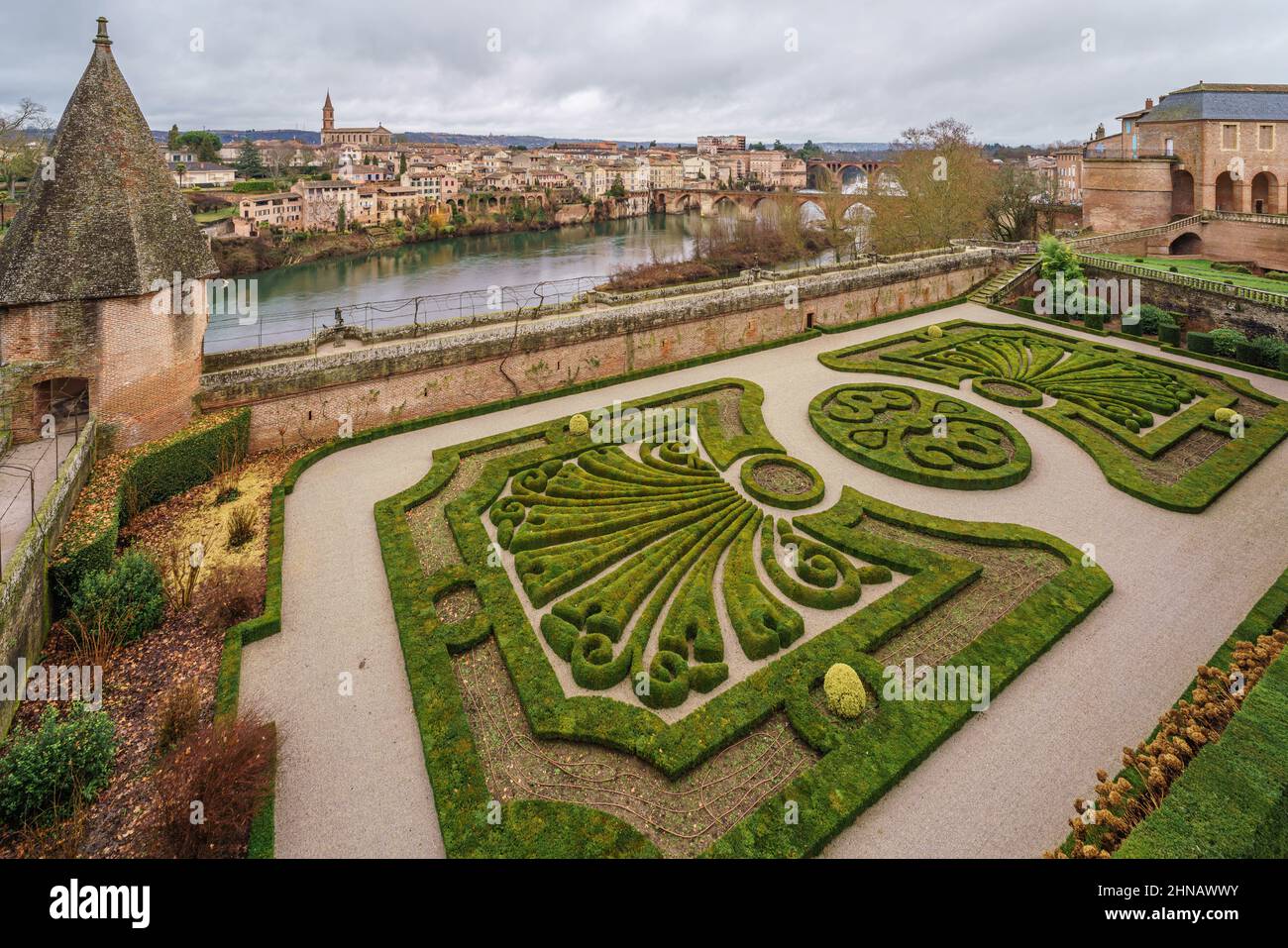 The garden of the Palais de la Berbie in The Toulouse-Lautrec museum, Albi, France Stock Photo