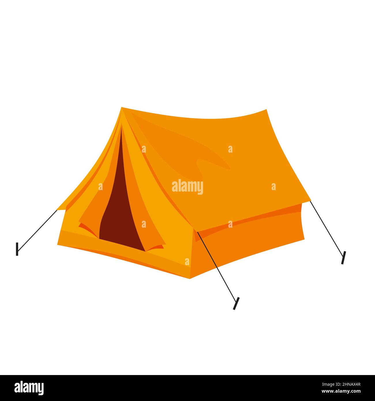 yellow tourist tent for travel and camping isolated on white background ...