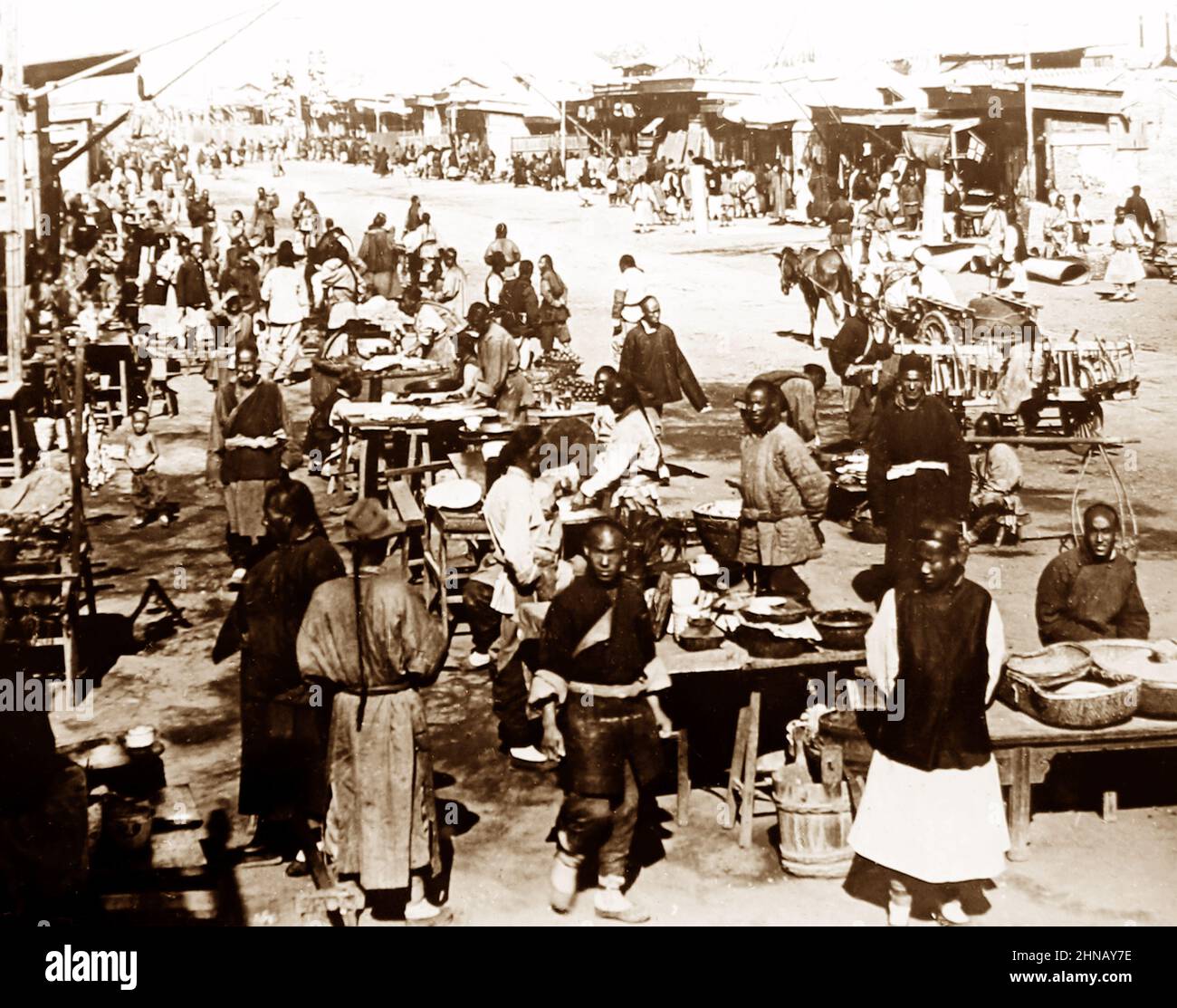 A Market, Beijing, China, early 1900s Stock Photo