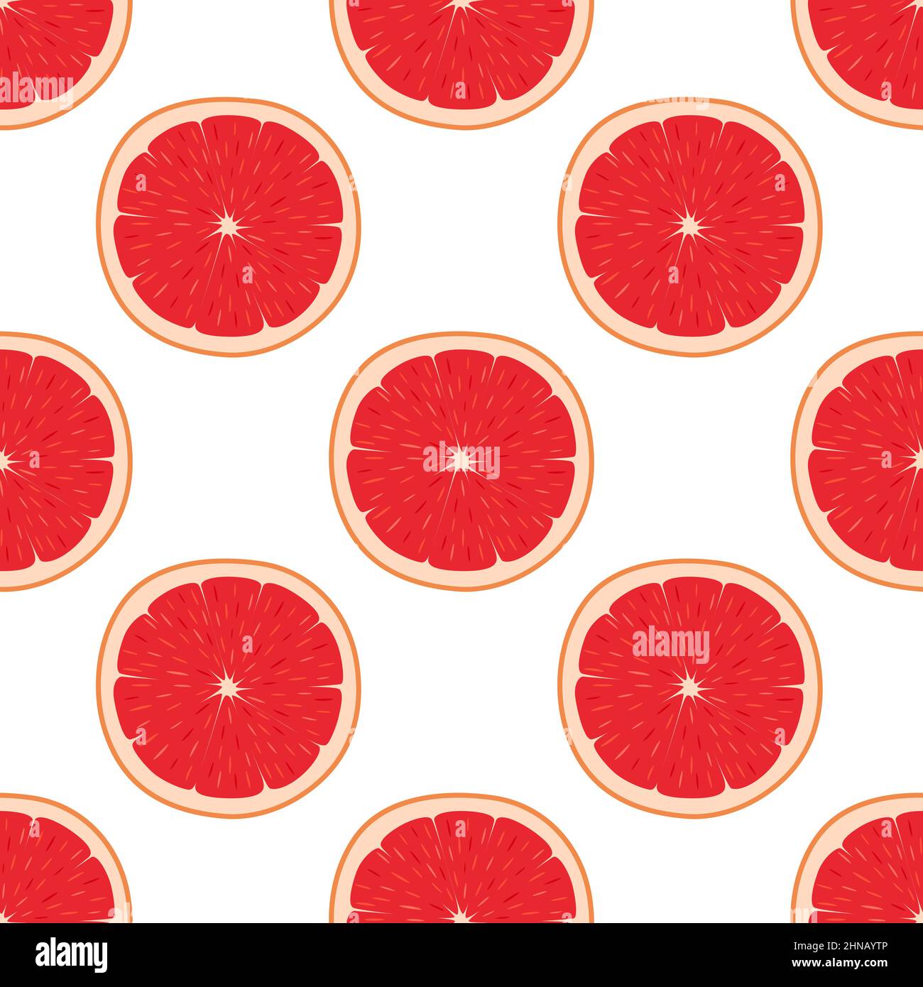 Bright seamless pattern with grapefruits, vector illustration Stock Vector
