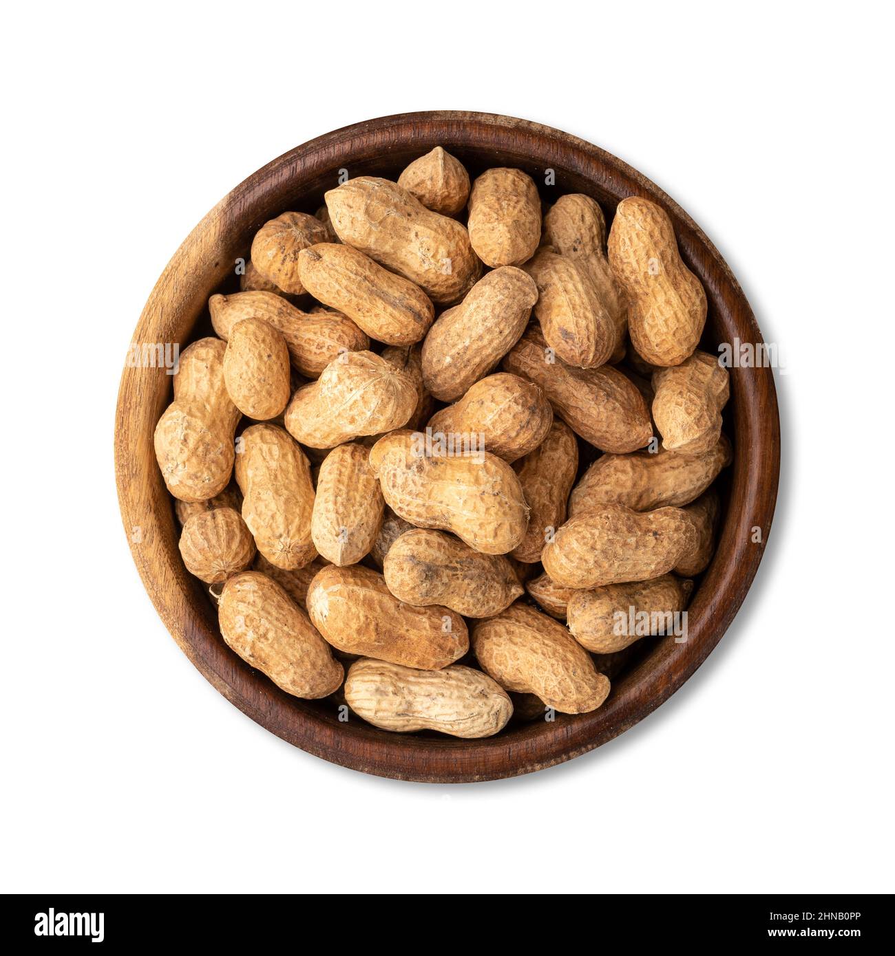 Shelled peanuts on a bowl isolated over white background Stock Photo ...