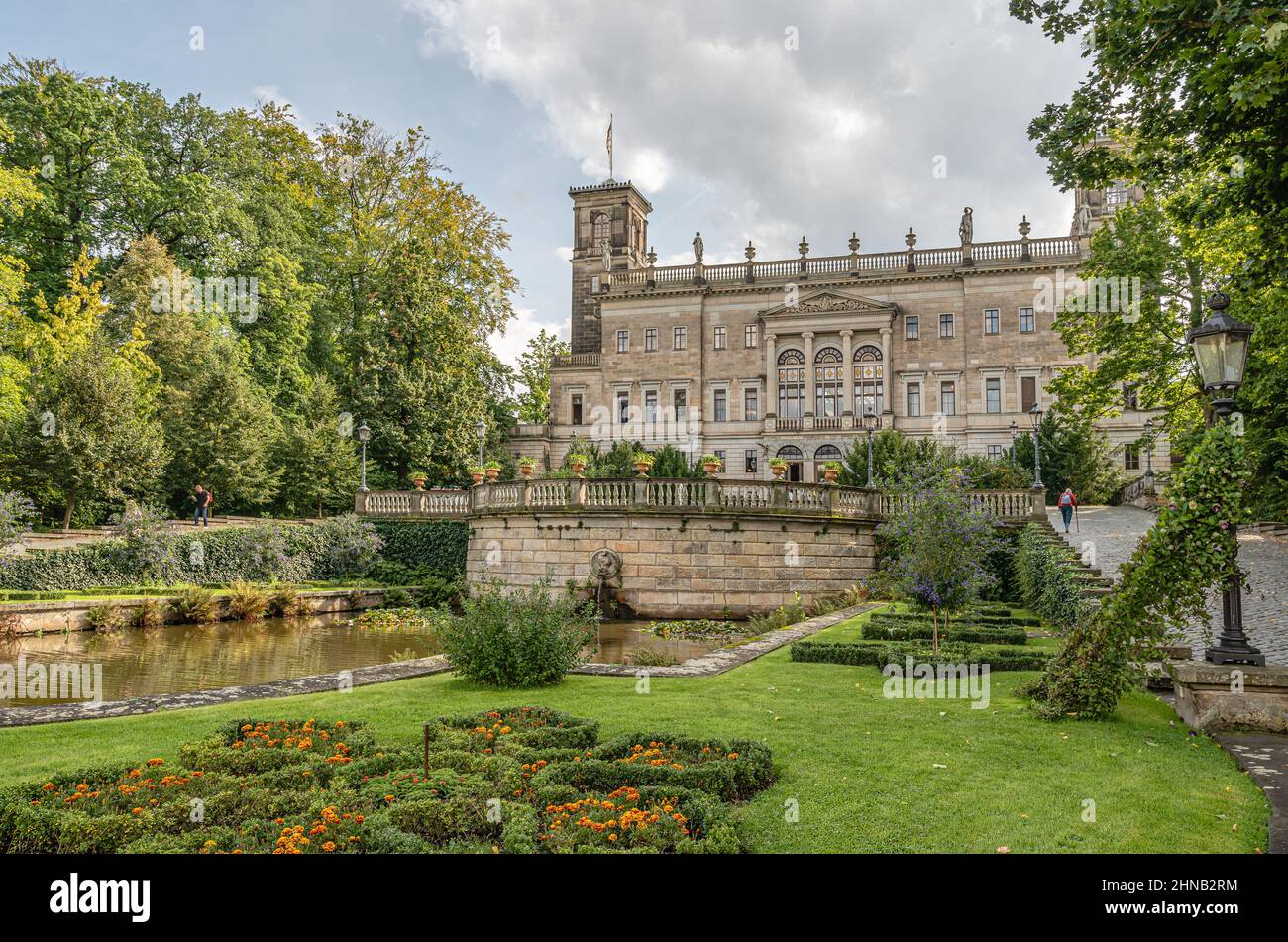 North side and garden of Schloss Albrechtsberg Dresden Loschwitz, Saxony, Germany Stock Photo
