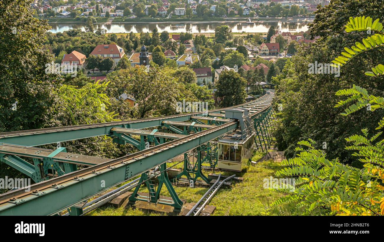 Suspension railway Dresden Loschwitz in summer, Saxony, Germany Stock Photo