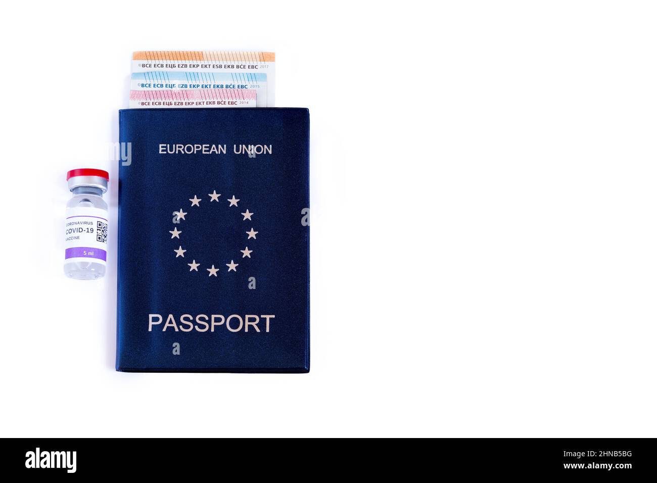 The concept of an EU health passport. Covid passport or green travel