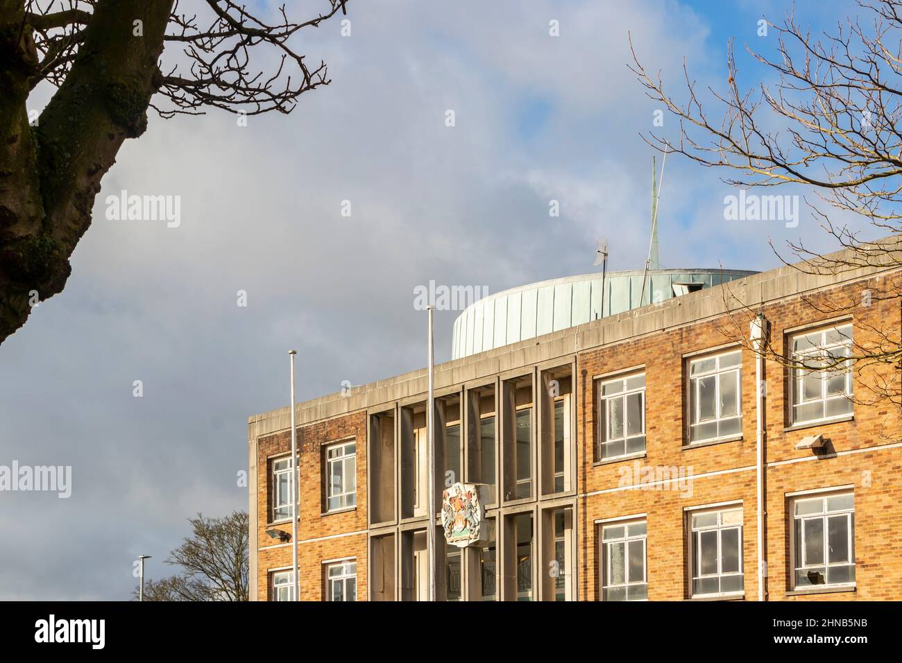 the 1960s mid century modern Newcastle under lyme civic offices prior