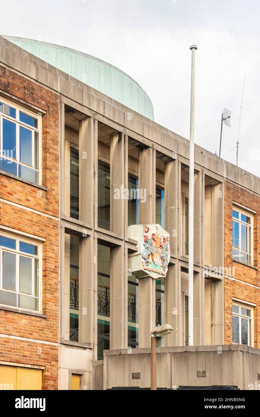the 1960s mid century modern Newcastle under lyme civic offices prior