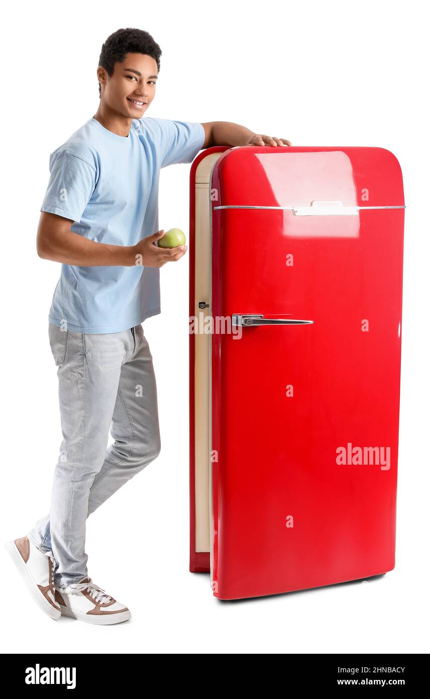 American style refrigerator Cut Out Stock Images & Pictures Alamy