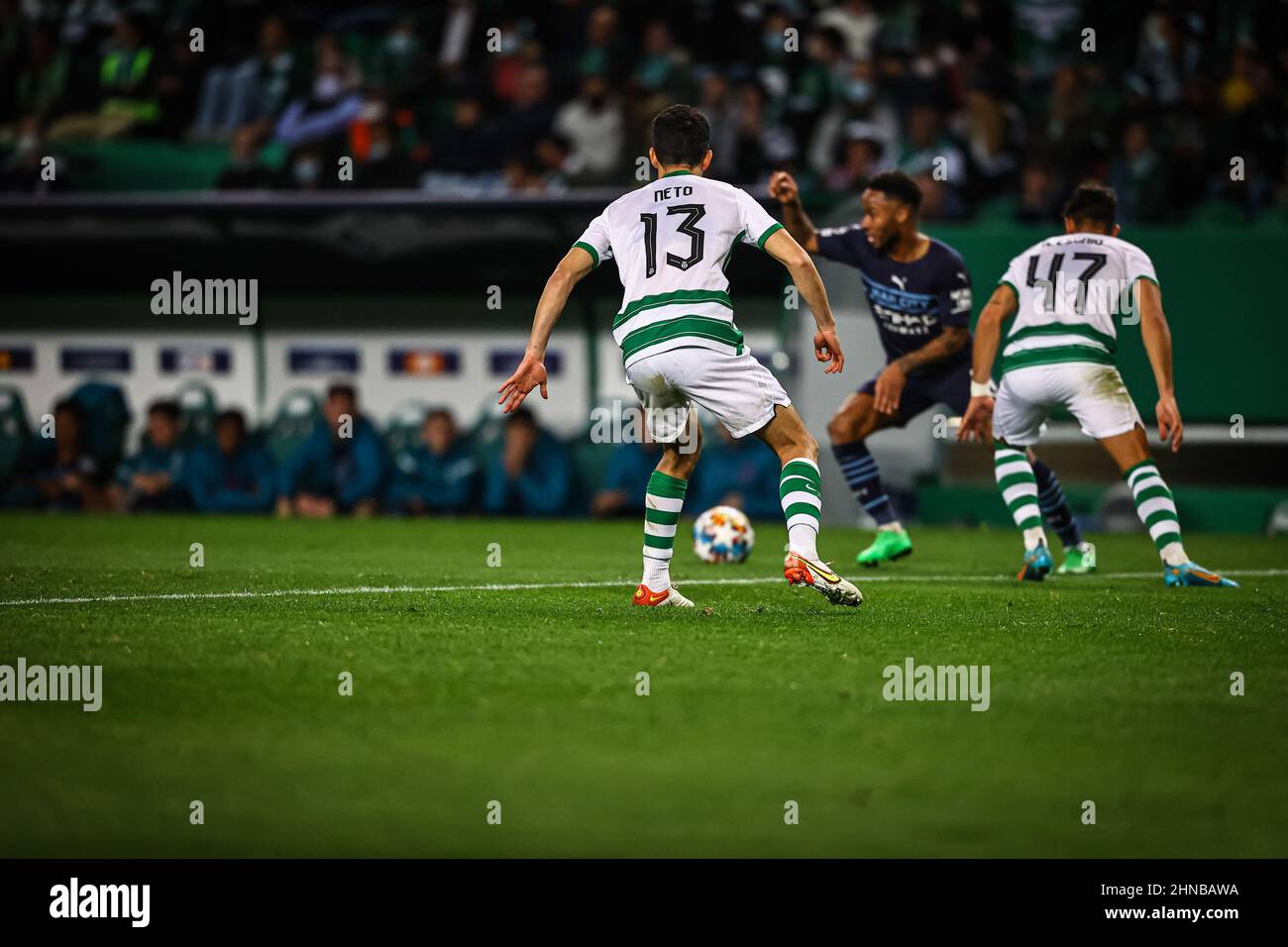 Lisbon, Portugal. 15th Feb, 2022. Lisbon, Portugal, Feb 15th 2022 LUIS NETO OF SPORTING during the UEFA Champions League game between Sporting Lisbon and Manchester City at the Estadio Jose Alvalade in Lisbon Portugal Pedro Loureiro/SPP Credit: SPP Sport Press Photo. /Alamy Live News Stock Photo