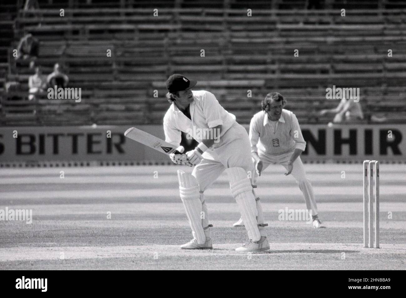 Dennis Amiss (Warks), Warwickshire vs Essex, County Championship, Edgbaston Cricket Ground, Birmingham, England June 1977 Stock Photo