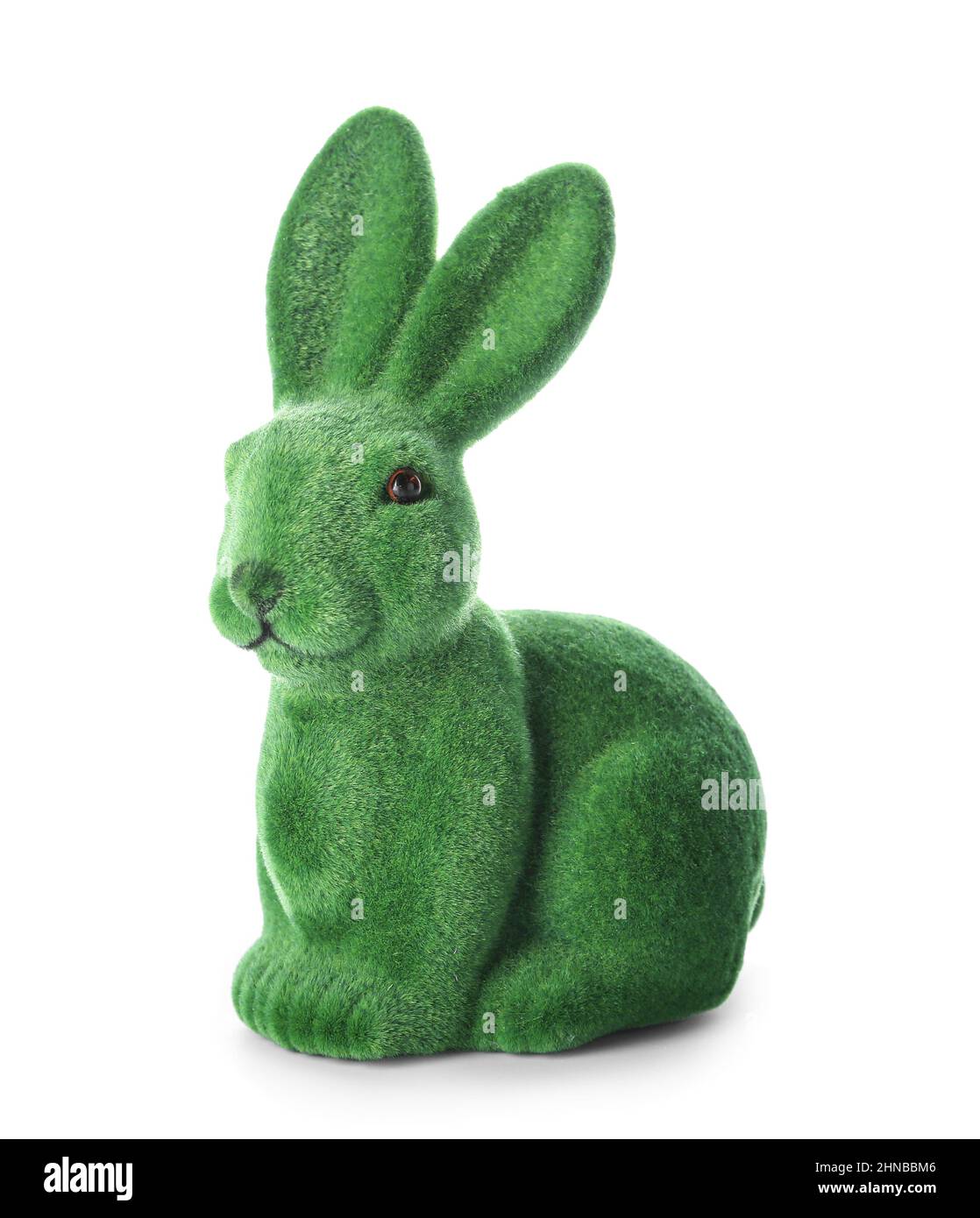 Cute green Easter bunny on white background Stock Photo - Alamy