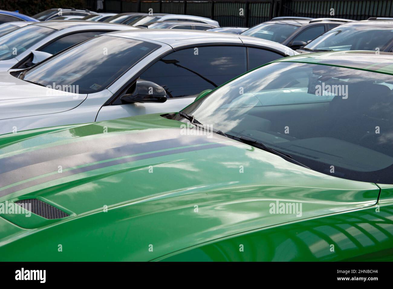 Cars in parking lot, Los Angeles, CA Stock Photo Alamy