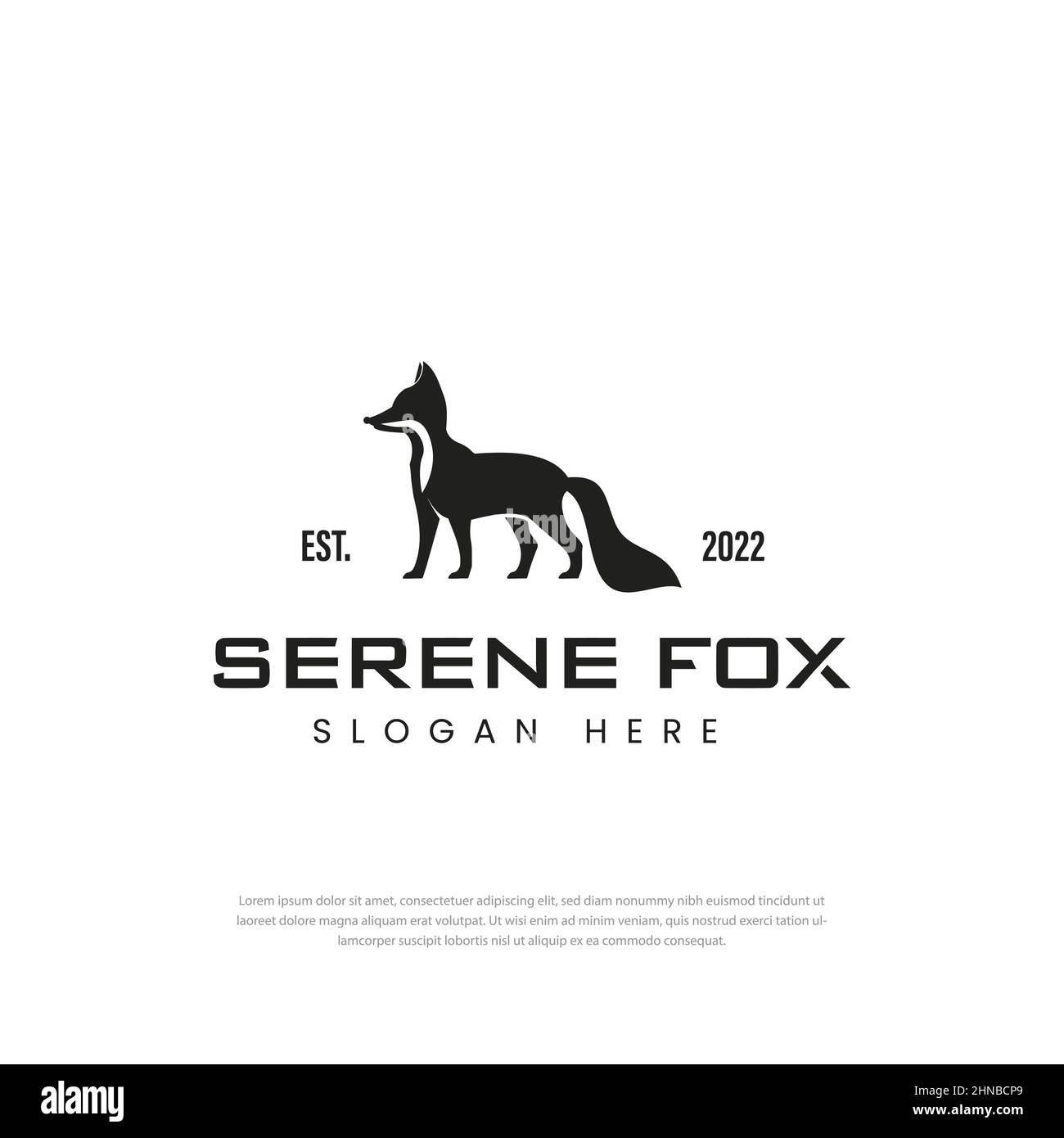 Elegant standing fox logo,Can be used for business, community, foundation, technology, service company. Vector Logo Design Illustration. Stock Vector