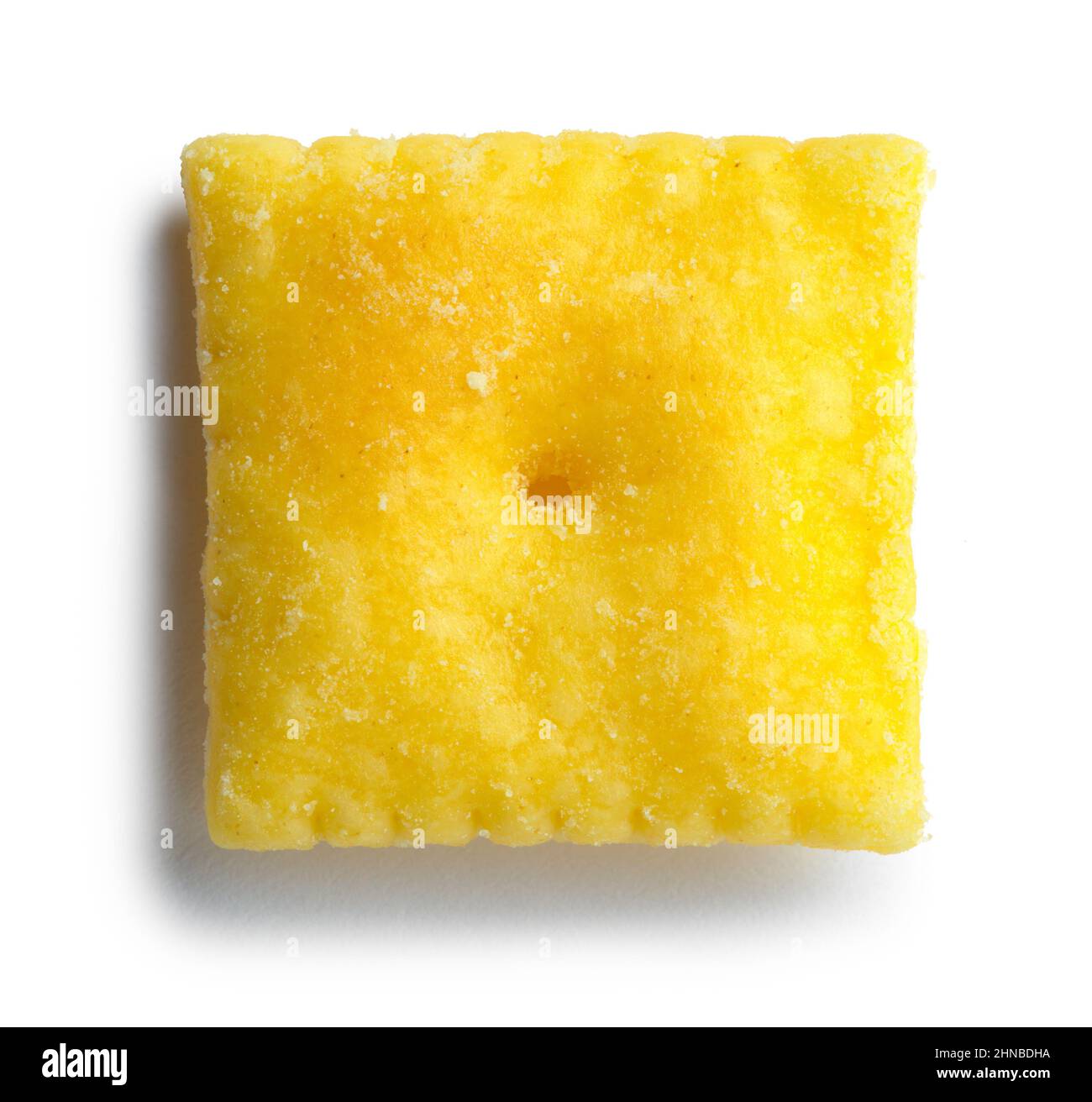 Square Cheese Cracker Cut Out on White Stock Photo Alamy