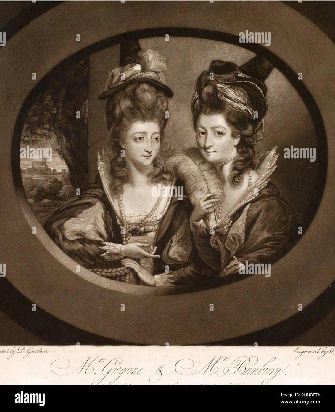 Mrs. Gwyn & Mrs. Bunbury in the Characters of Shakespeare's The Merry Wives of Windsor Stock Photo