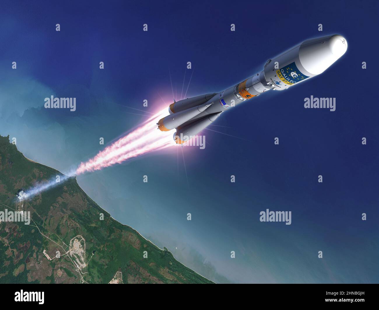 Galileo Satellites Inside A Launch Vehicle Illustration Stock Photo galileo-satellites-inside-a-launch-vehicle-illustration-stock-photo