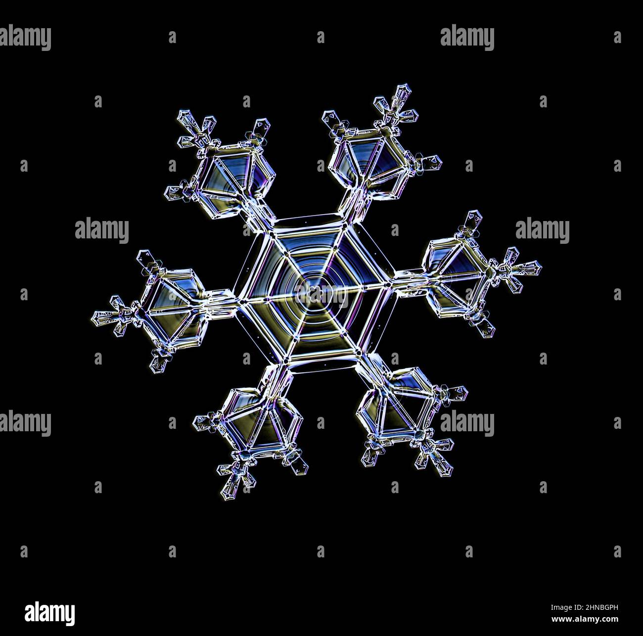 Snowflake, light micrograph Stock Photo - Alamy