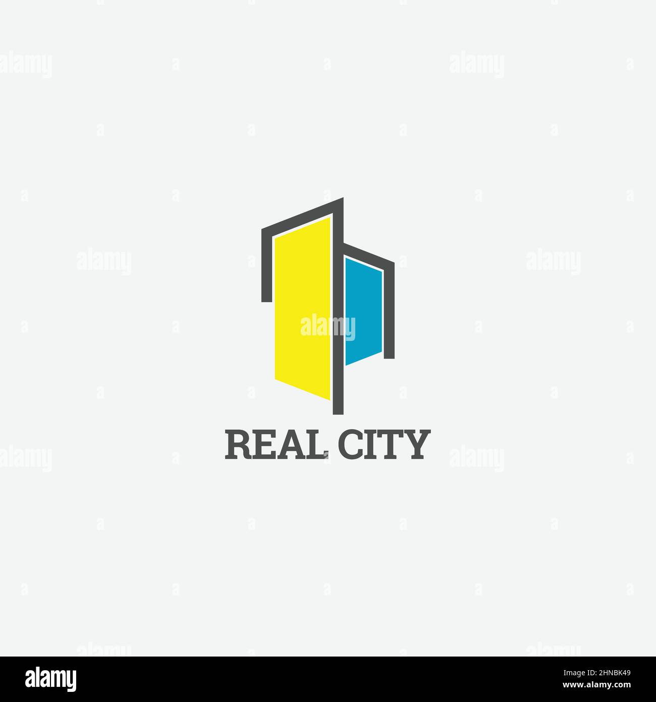 Simple Abstract City Scape Business Logo Design Template Stock Vector