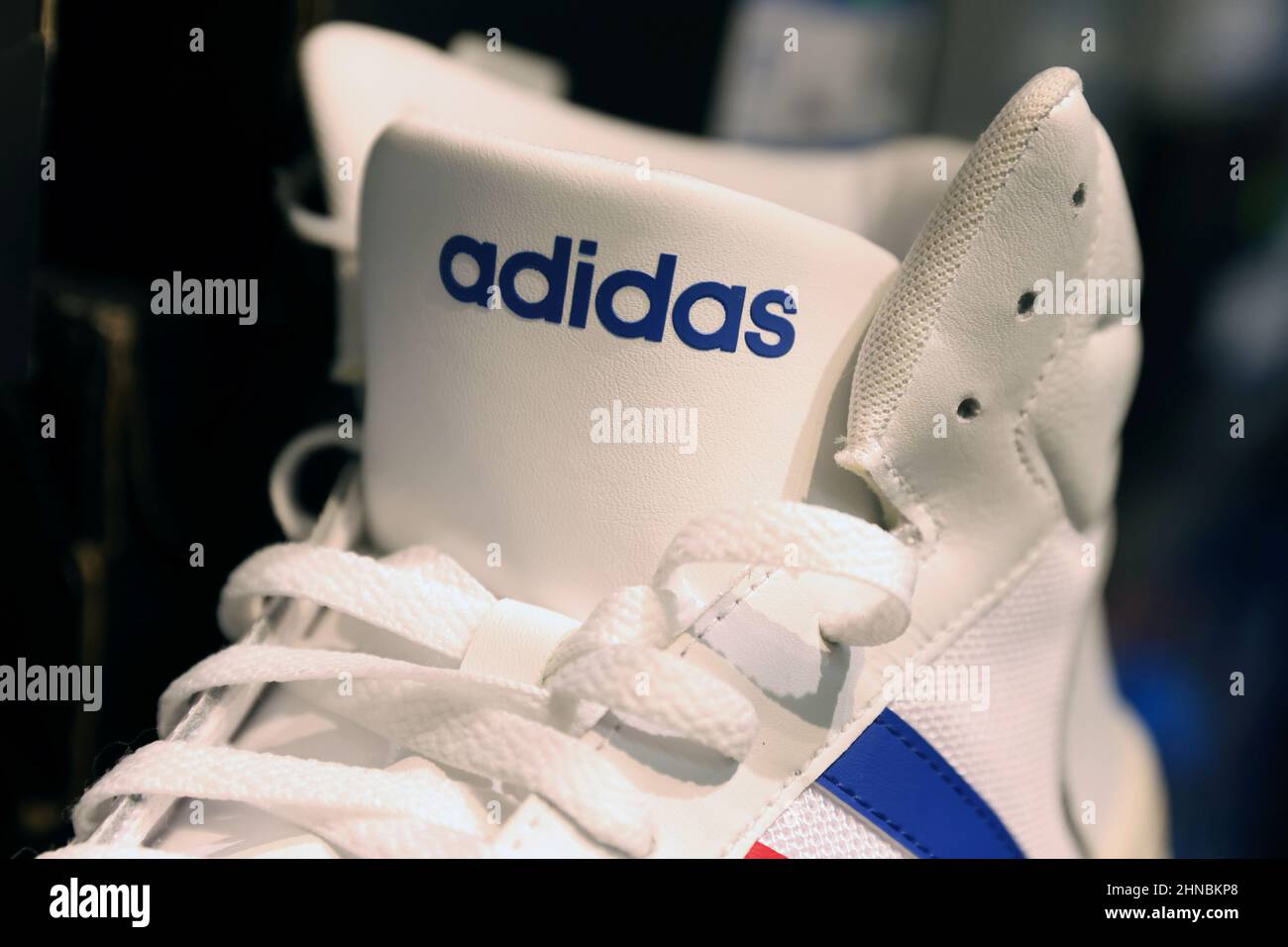 An Adidas shoe is seen in a store at the Woodbury Common Premium Outlets in  Central Valley, New York, U.S., February 15, 2022. REUTERS/Andrew Kelly  Stock Photo - Alamy