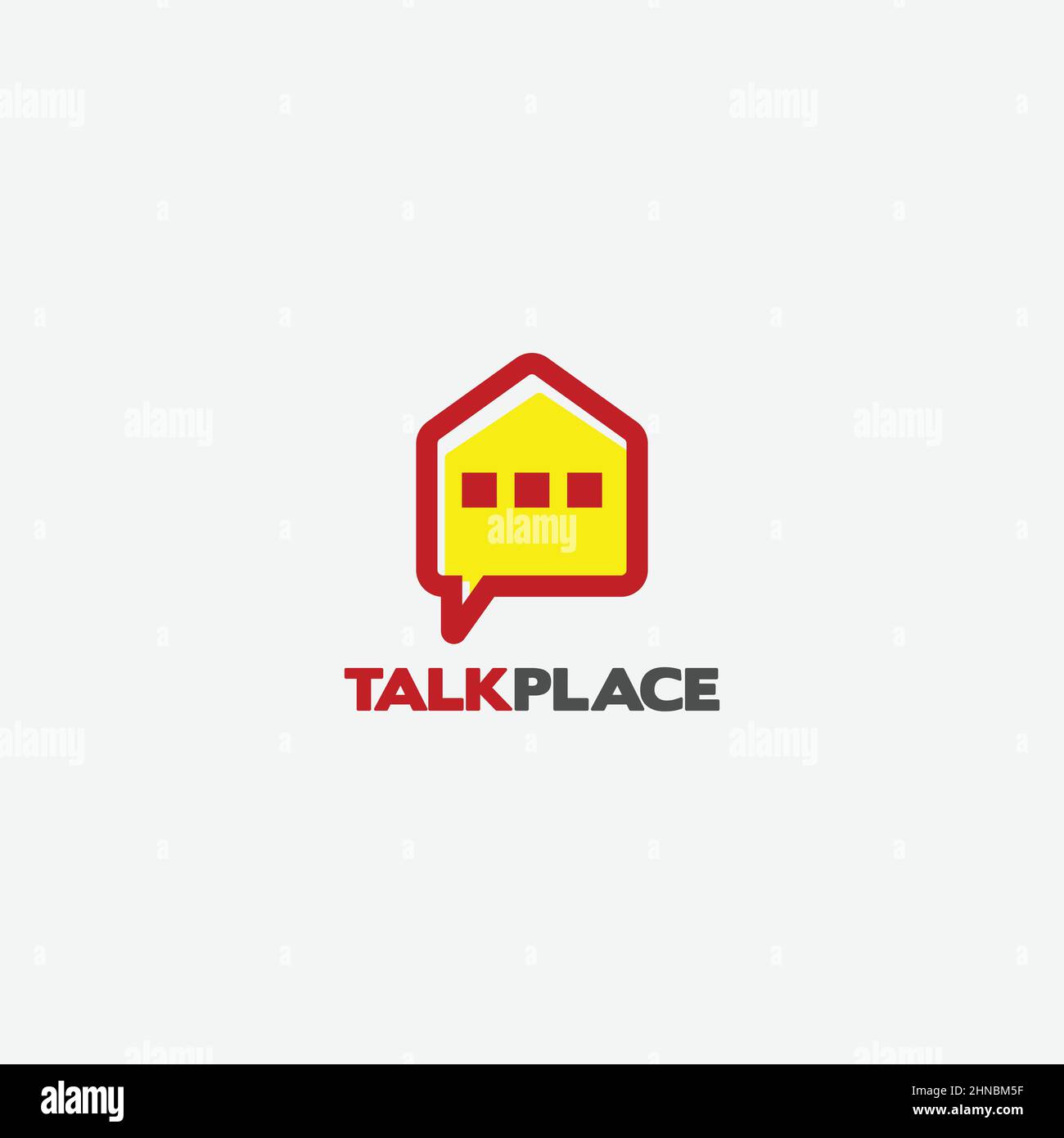 Bubble Talk House Logo Design Template Stock Vector