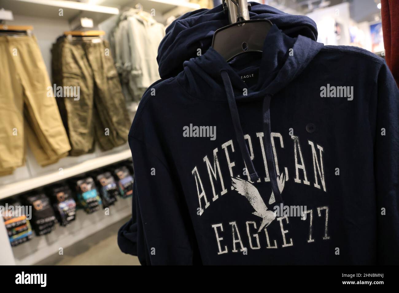 American Eagle Store 2022 Hi Res Stock Photography And Images Alamy American Eagle Clothing Is Seen At Their Store At The Woodbury Common Premium Outlets In Central Valley New York Us February 15 2022 Kelly 2HNBMNJ 