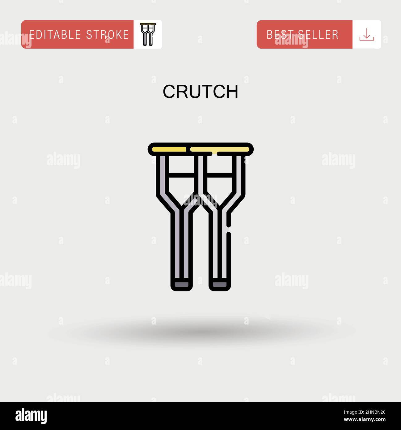 Crutch Simple vector icon. Stock Vector