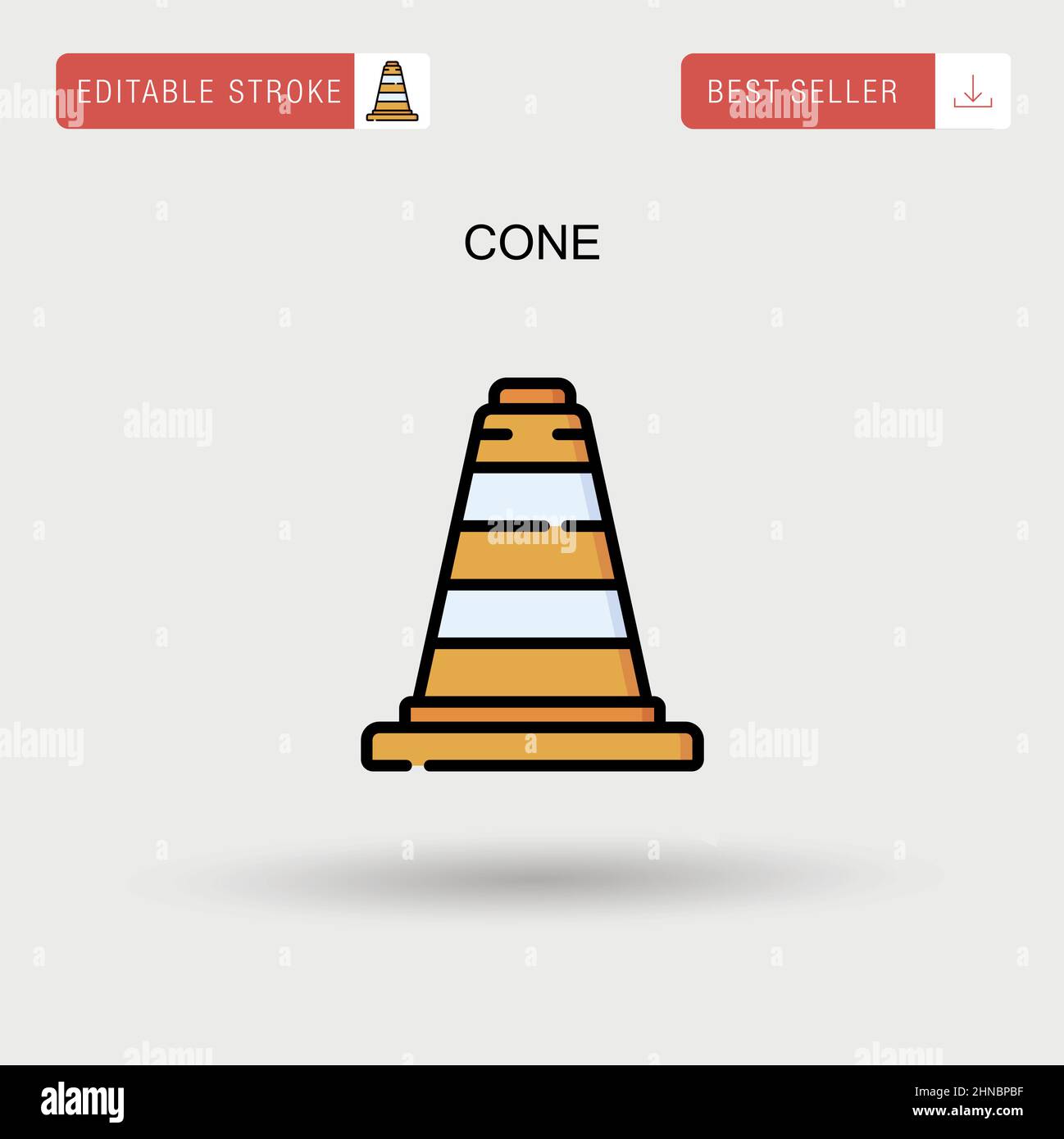 Cone Simple vector icon. Stock Vector
