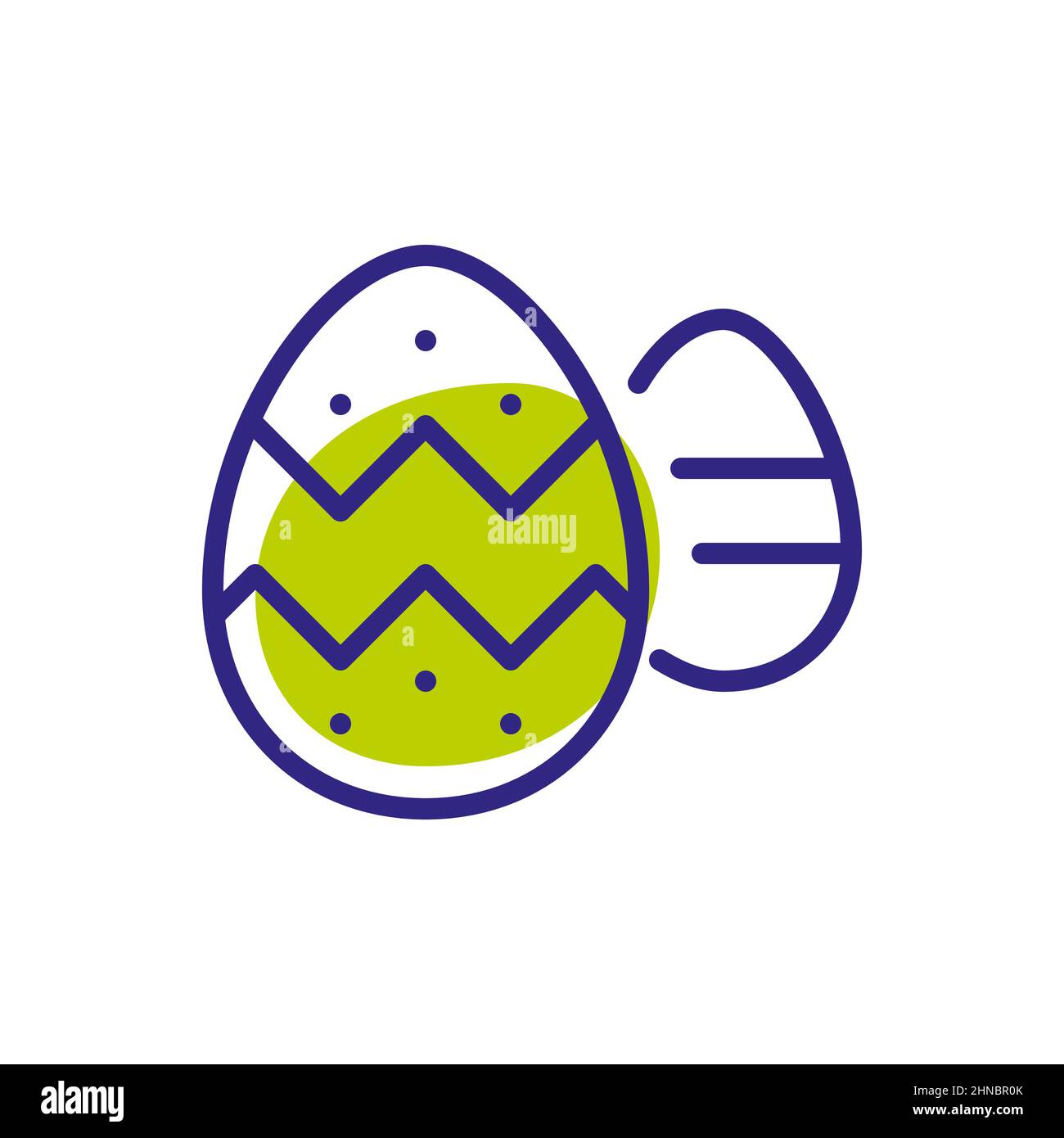 Easter eggs. Pixel perfect, editable stroke color icon Stock Vector