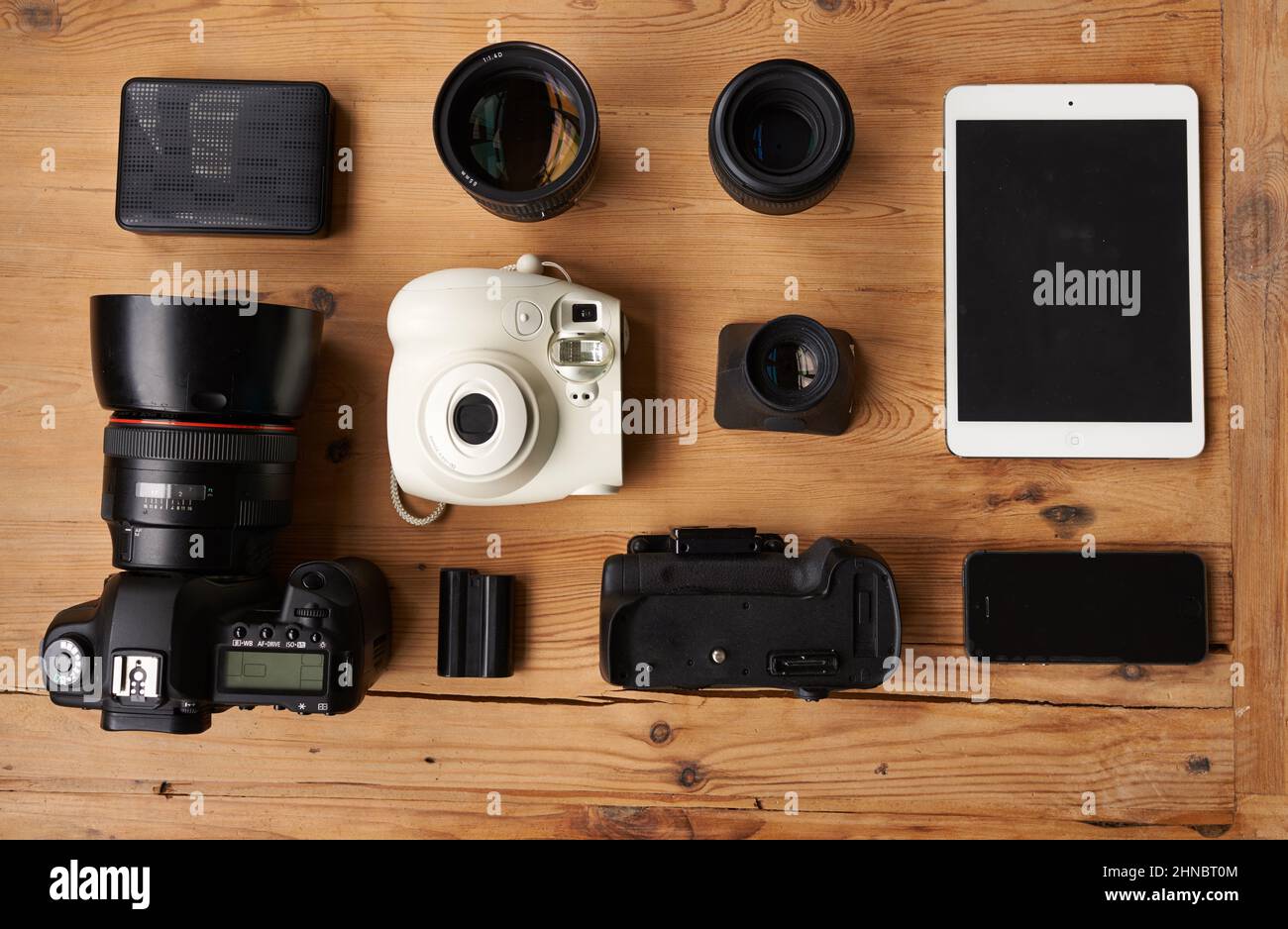 Everything you need to be a photographer. High angle shot of wireless