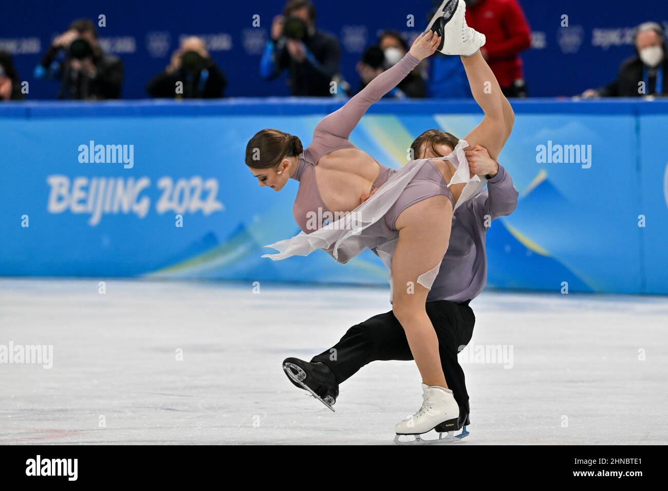 BEIJING, CHINA FEBRUARY 14 Kaitlin Hawayek and JeanLuc Baker of USA