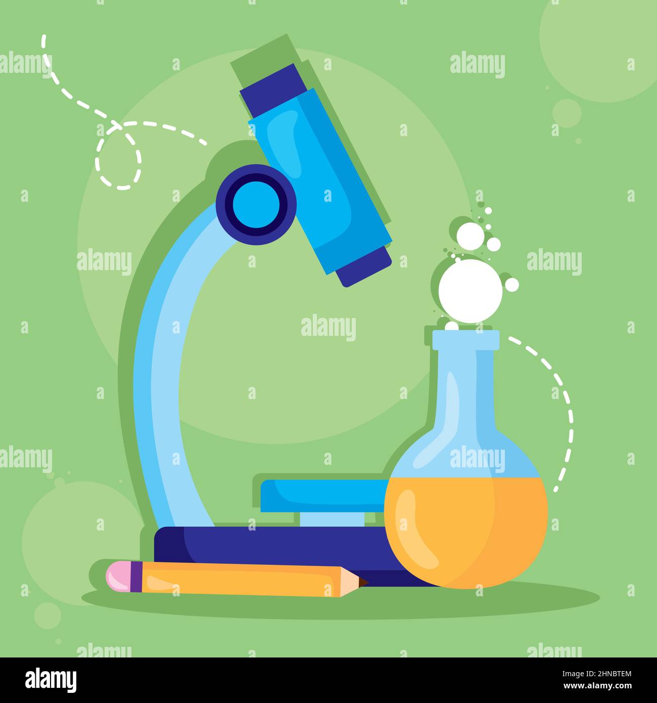 Laboratory microscope on green background Stock Vector Image & Art - Alamy
