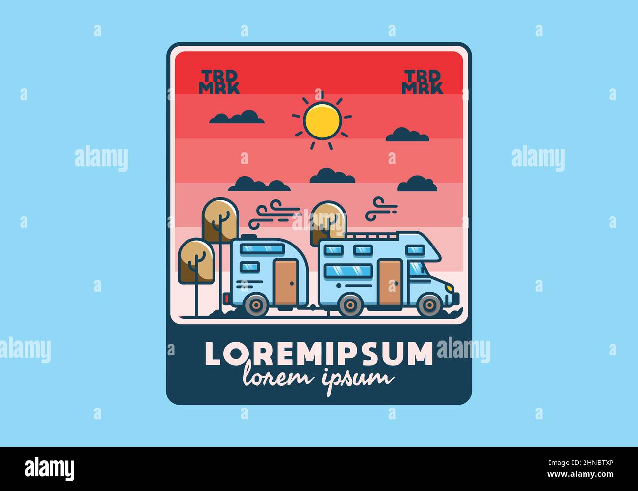 colorful camper van car flat illustration design Stock Vector Image ...