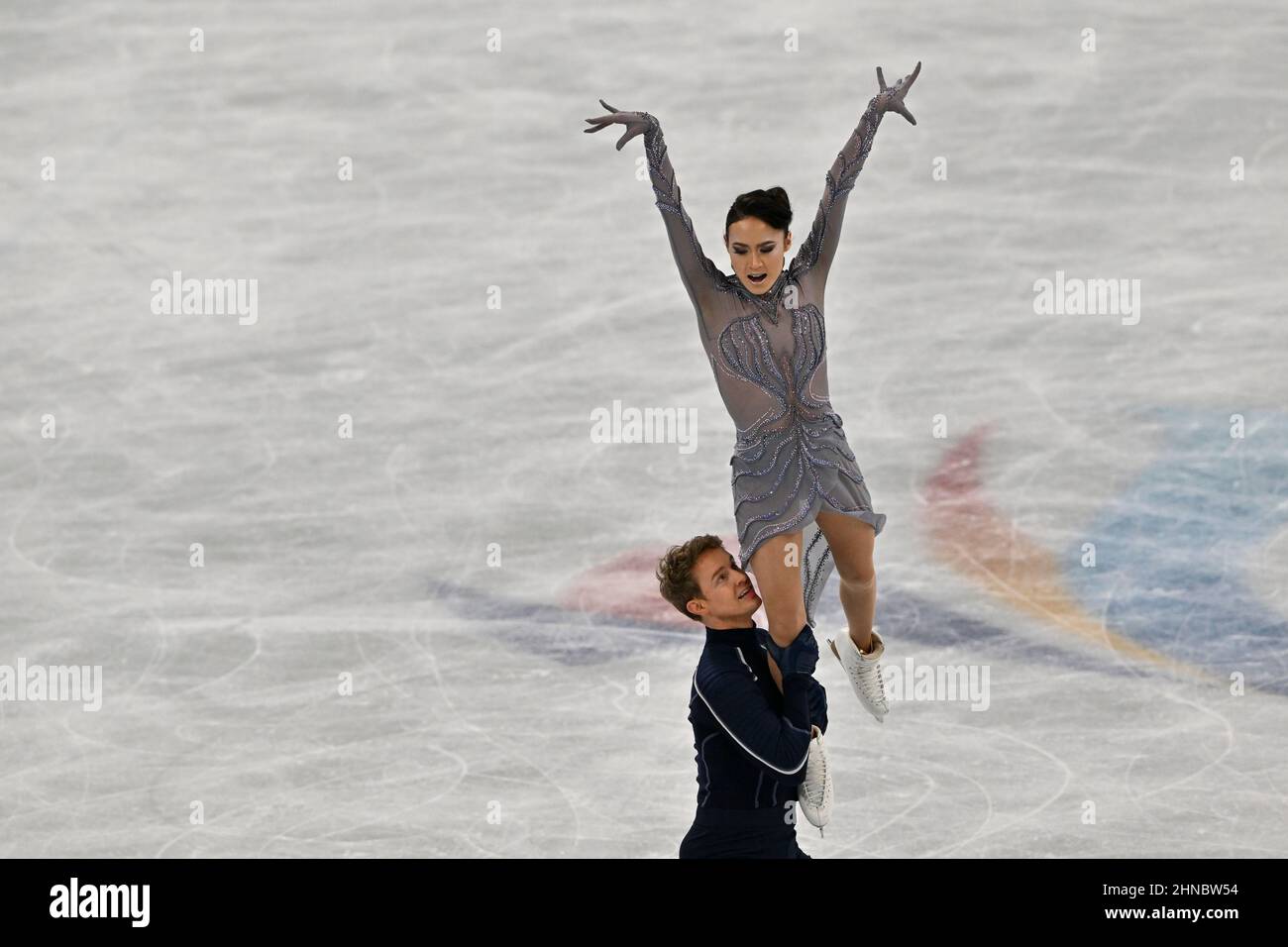 BEIJING, CHINA FEBRUARY 14 Madison Chock and Evan Bates of USA skate