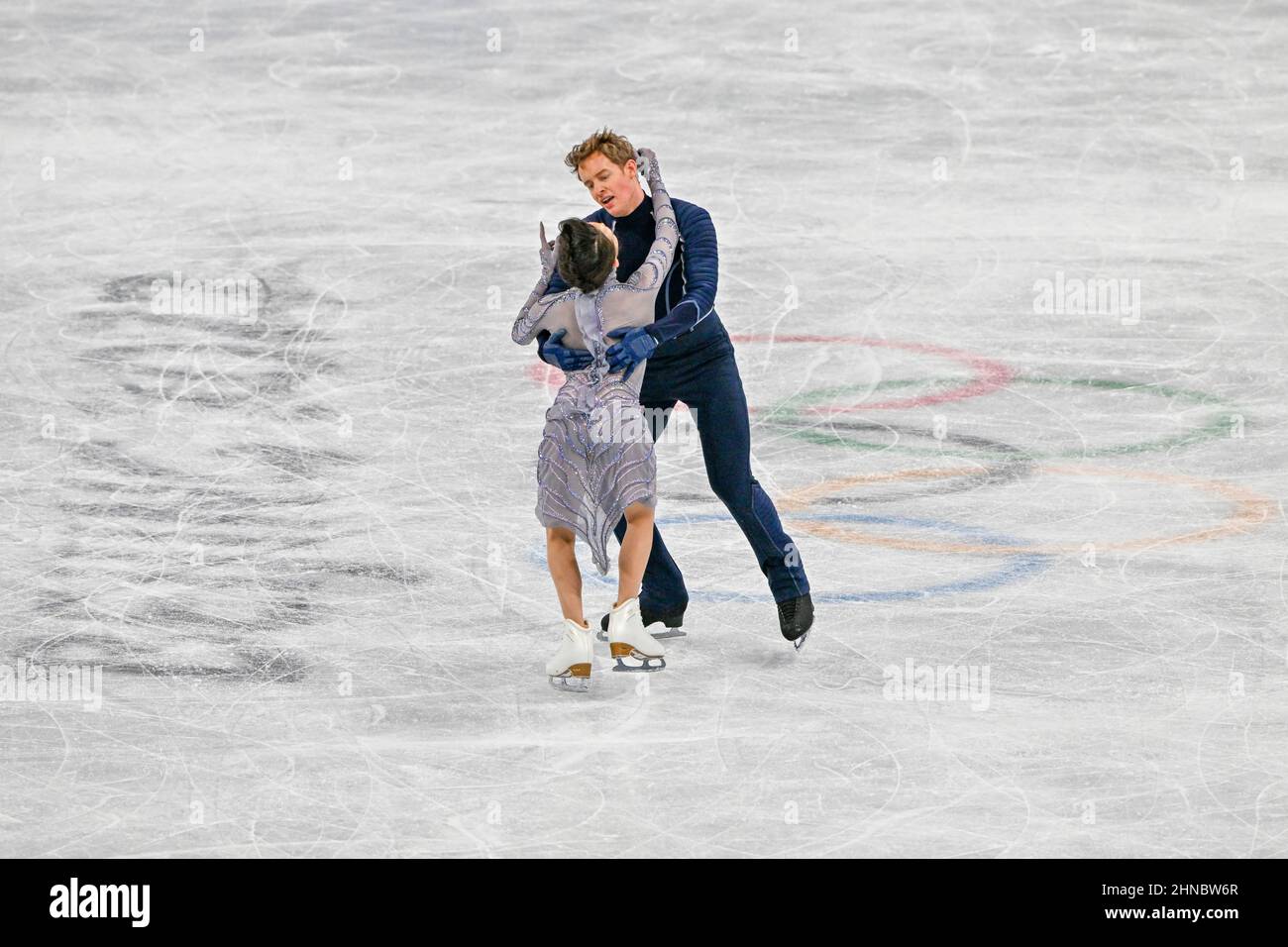 BEIJING, CHINA FEBRUARY 14 Madison Chock and Evan Bates of USA skate