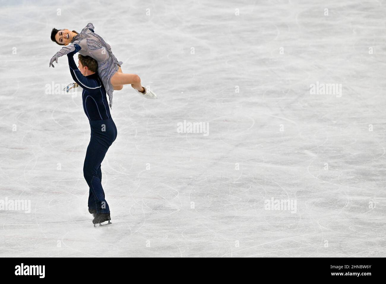 BEIJING, CHINA FEBRUARY 14 Madison Chock and Evan Bates of USA skate