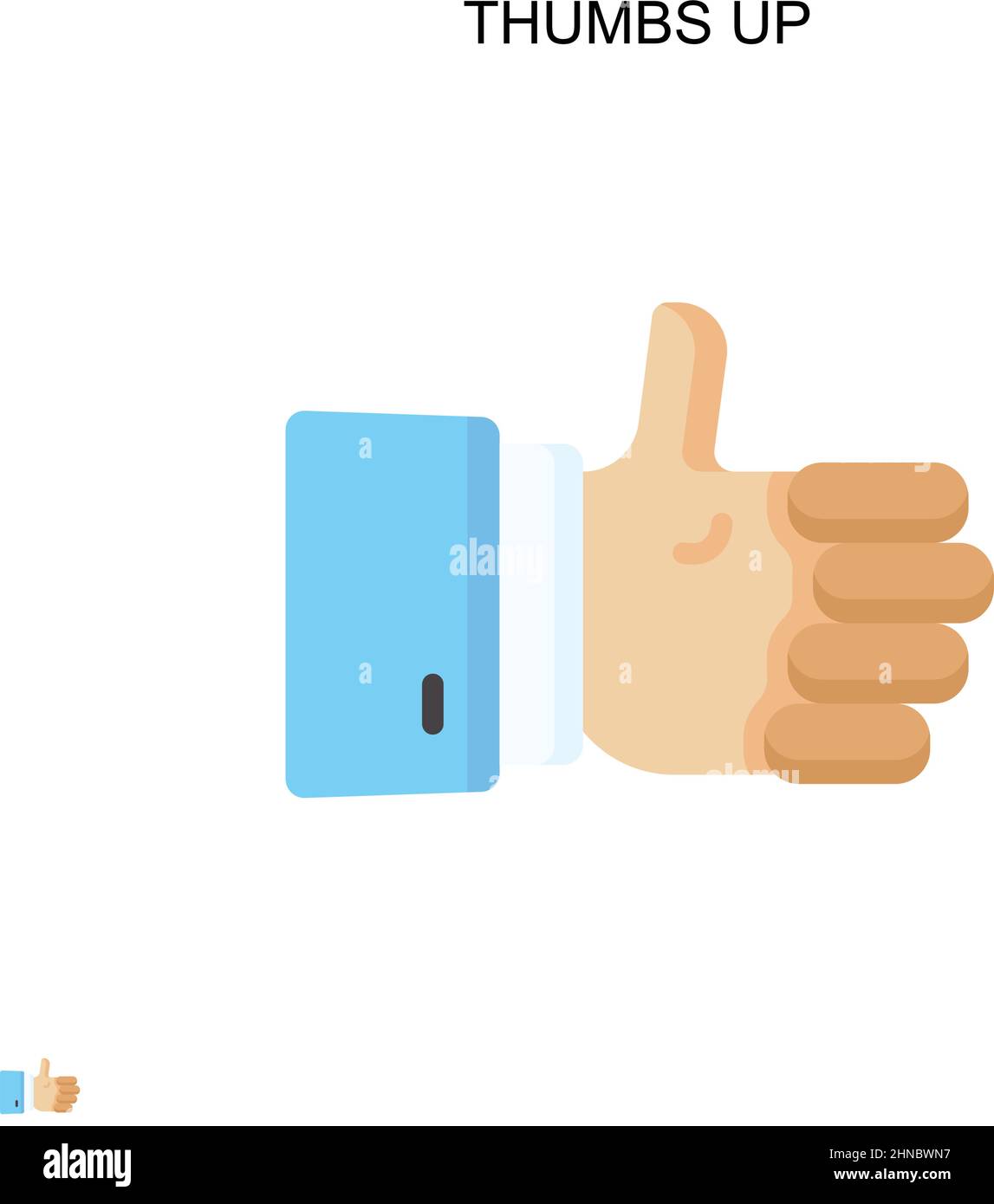 Thumbs up Simple vector icon. Illustration symbol design template for web mobile UI element. Stock Vector