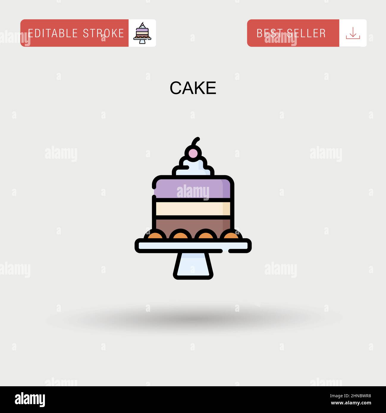 Cake Simple vector icon Stock Vector Image & Art - Alamy
