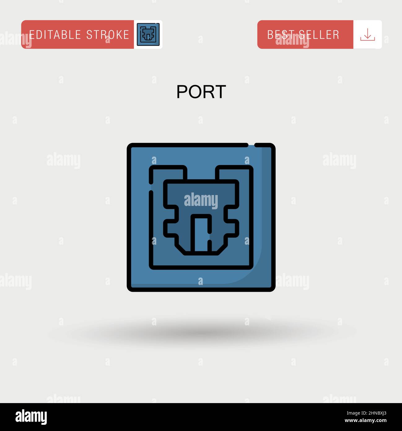 Port Simple vector icon. Stock Vector