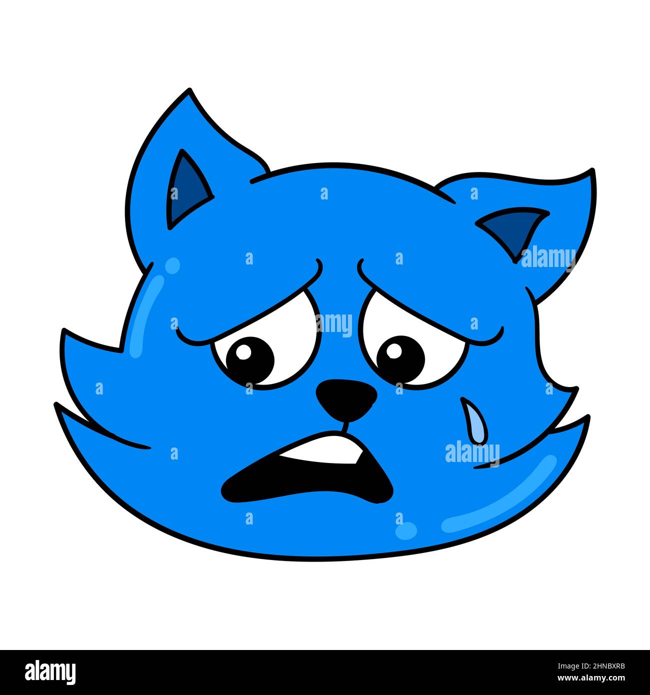 Funny Cartoon Angry Blue Cat Meme Blue Cat Drawing by Ricardo E