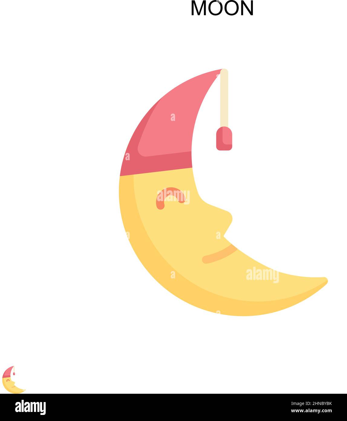 Moon Simple vector icon. Illustration symbol design template for web ...