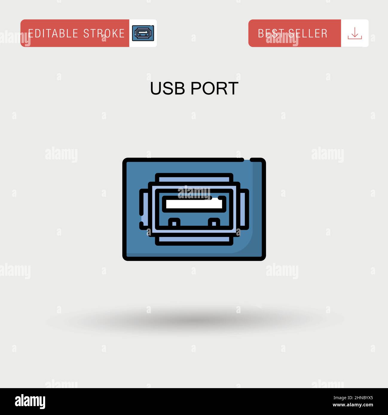 Usb port Simple vector icon. Stock Vector