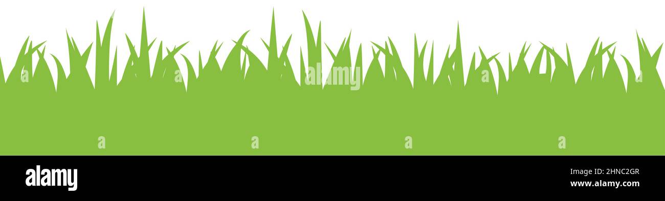 Panoramic seamless grass silhouette for design isolated on white ...