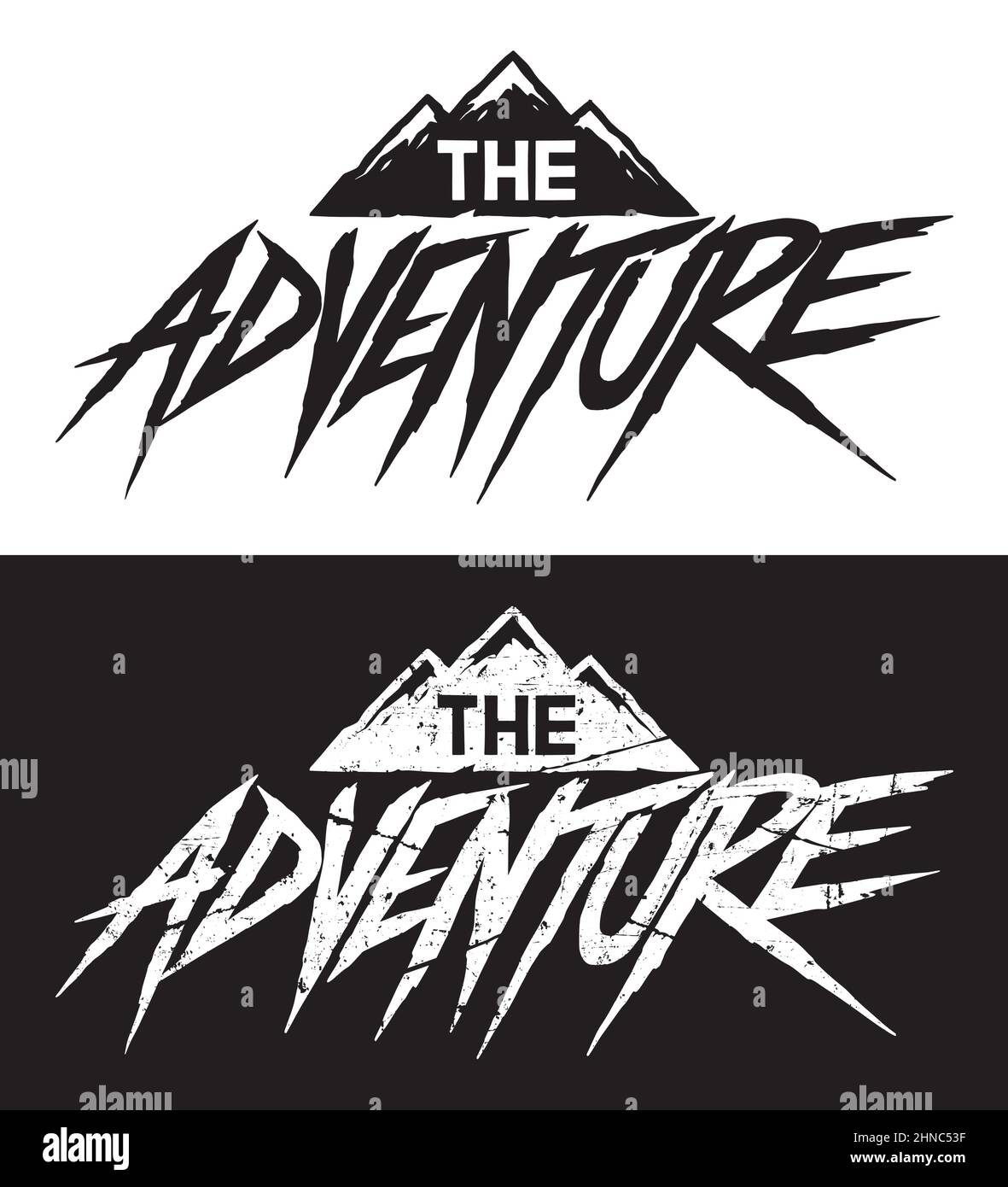 The Adventure. Typography logo design emblem.  Digital typography logo illustration set. Stock Vector