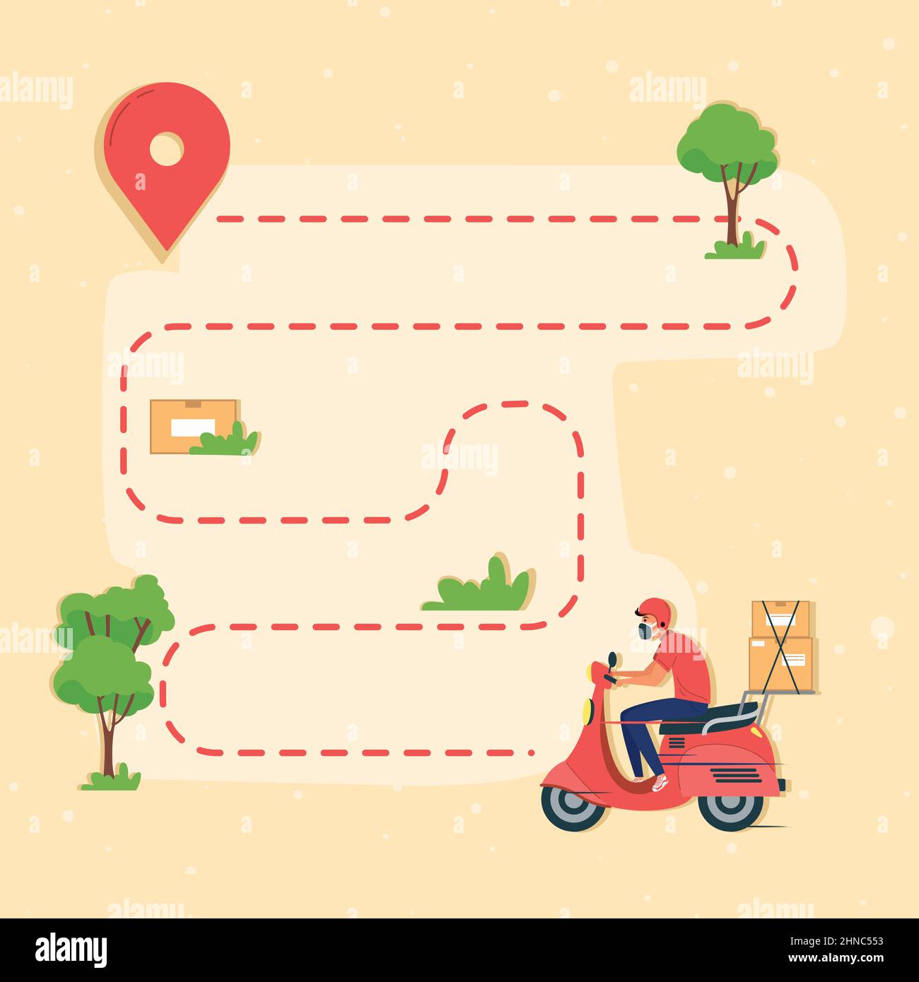 courier worker in motorcycle delivery service Stock Vector Image & Art ...