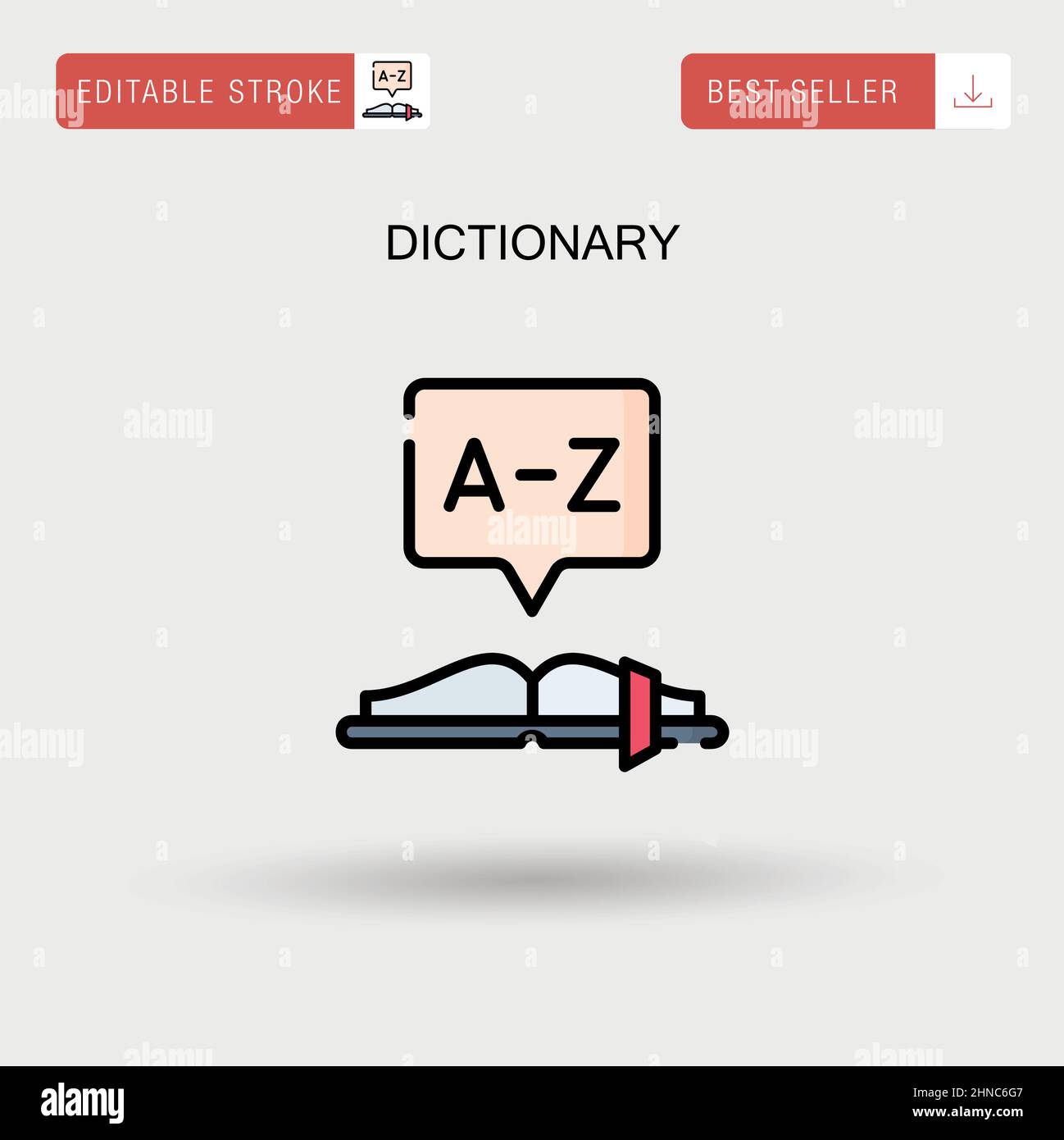 Dictionary Simple vector icon. Stock Vector