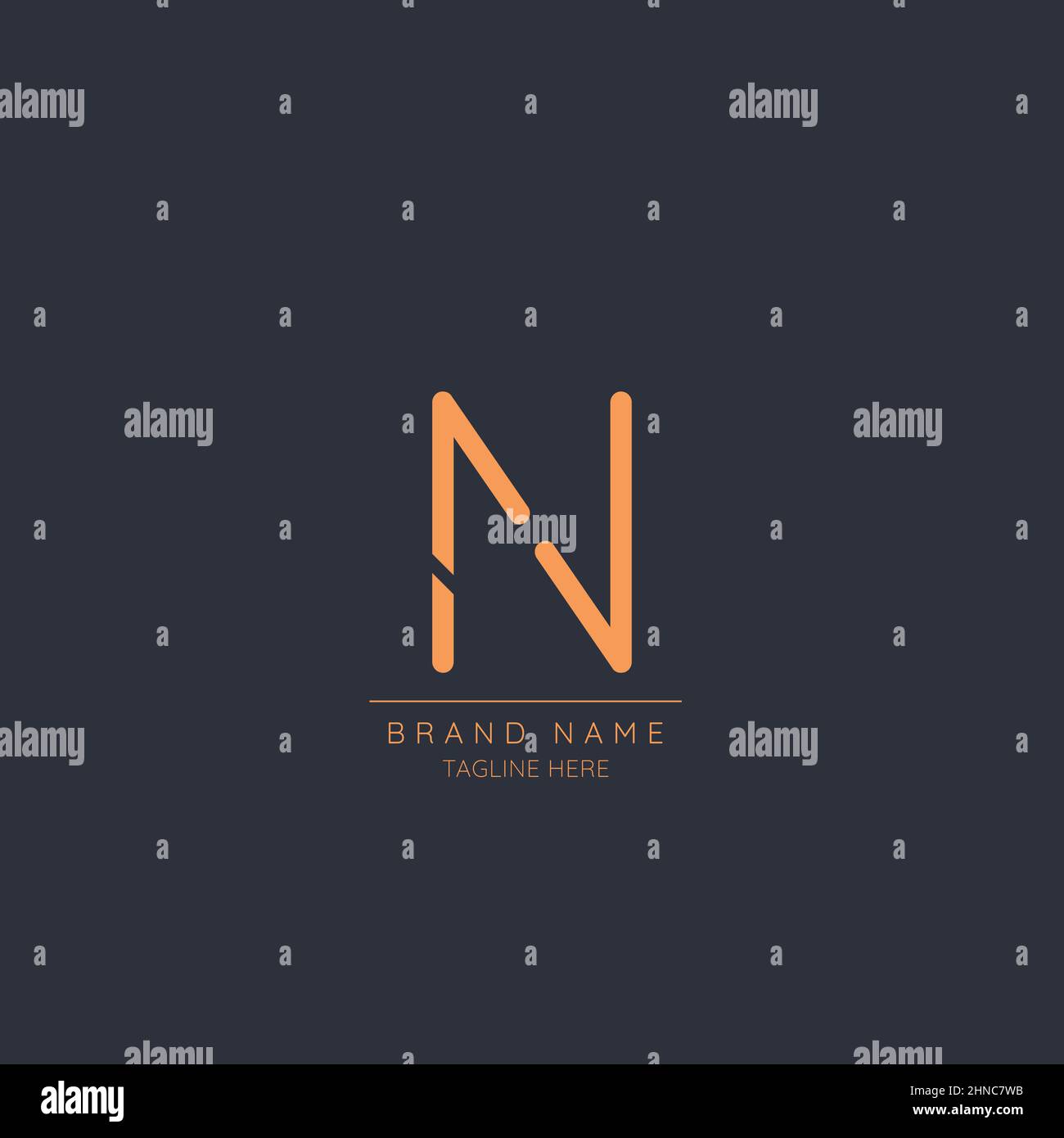 Modern creative minimal initial letter N Icon Vector logo template. Stock Vector