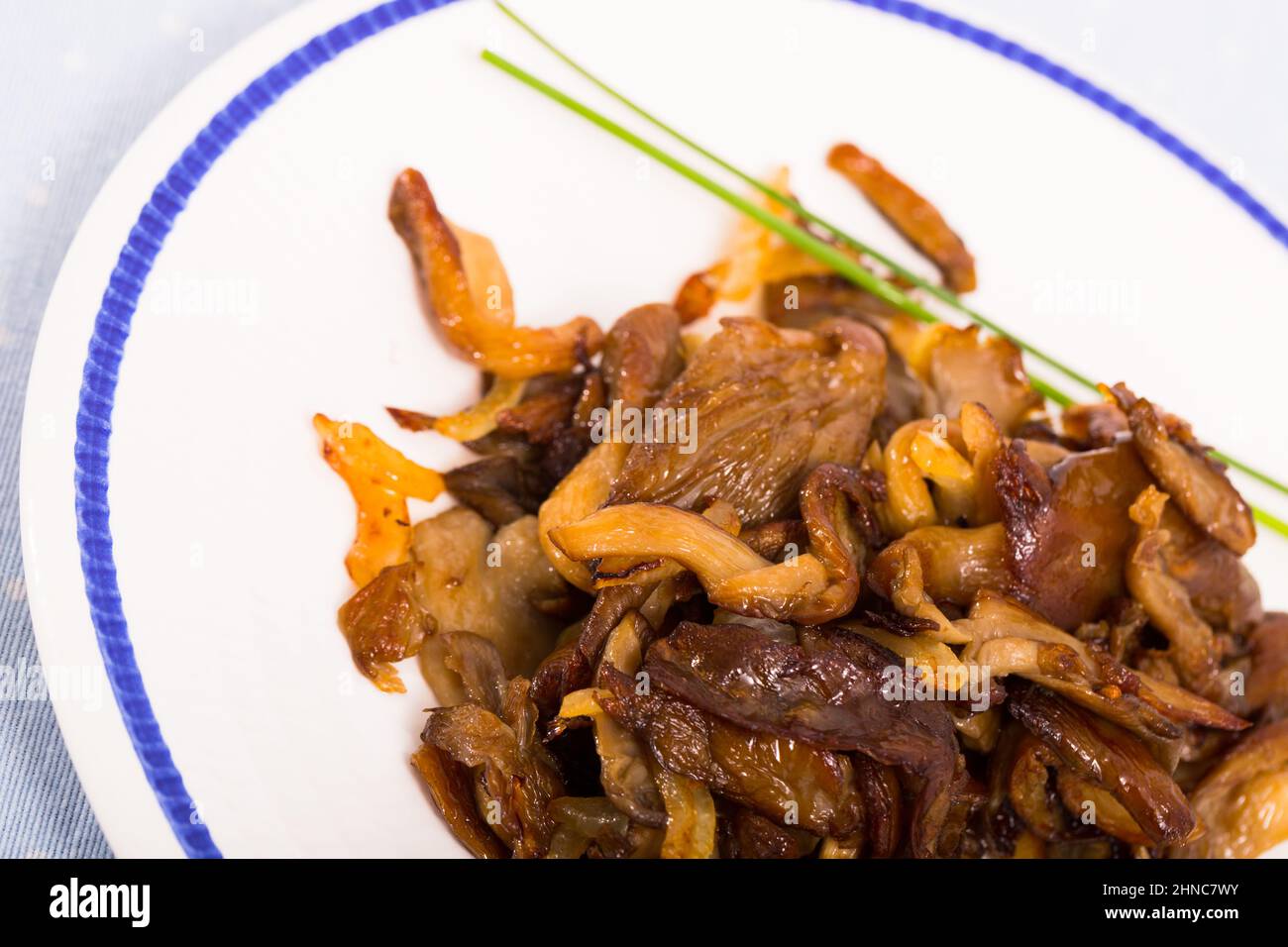 Fried mushrooms with onion Stock Photo Alamy
