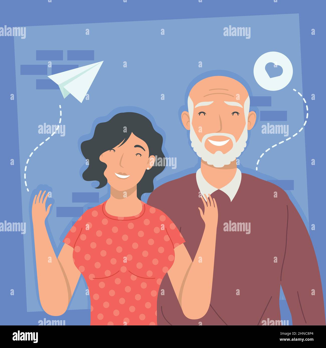 old man and woman characters Stock Vector Image & Art - Alamy