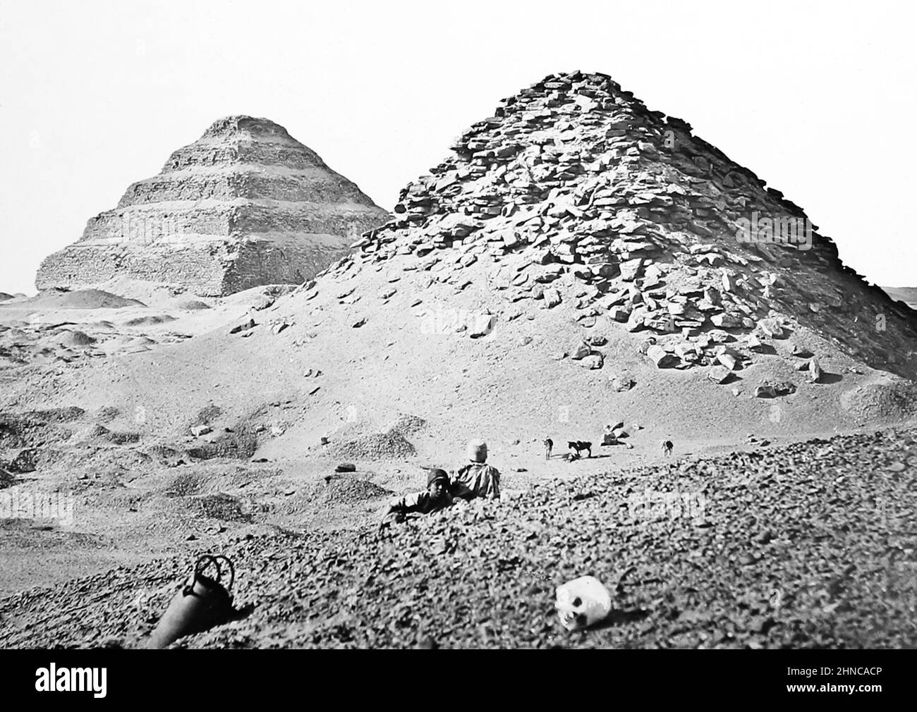 Stepped Pyramid of Saqqara, Egypt, Victorian period Stock Photo